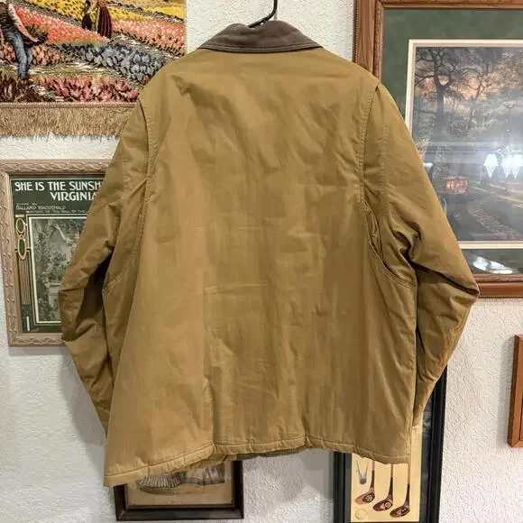 Vintage 90s Woolrich Blanket Plaid‎ Lined Designer Brown Chore Jacket Size XL - Picture 5 of 6